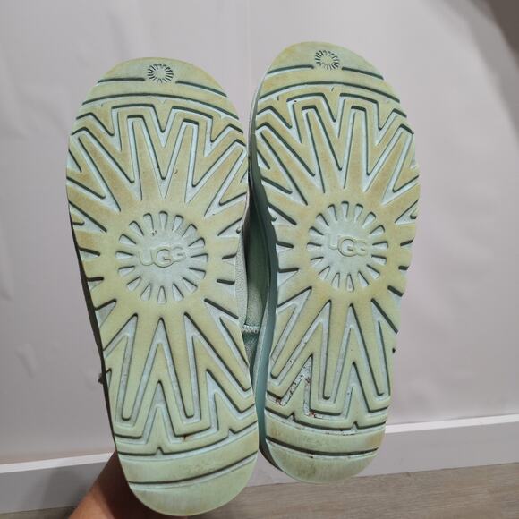 UGG Woman's Classic  Ultra Mini Boots in Mint Green Size 9 - Picture 5 of 10